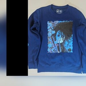 Edward Sicissorhands Sweater Mens Size Medium Blue